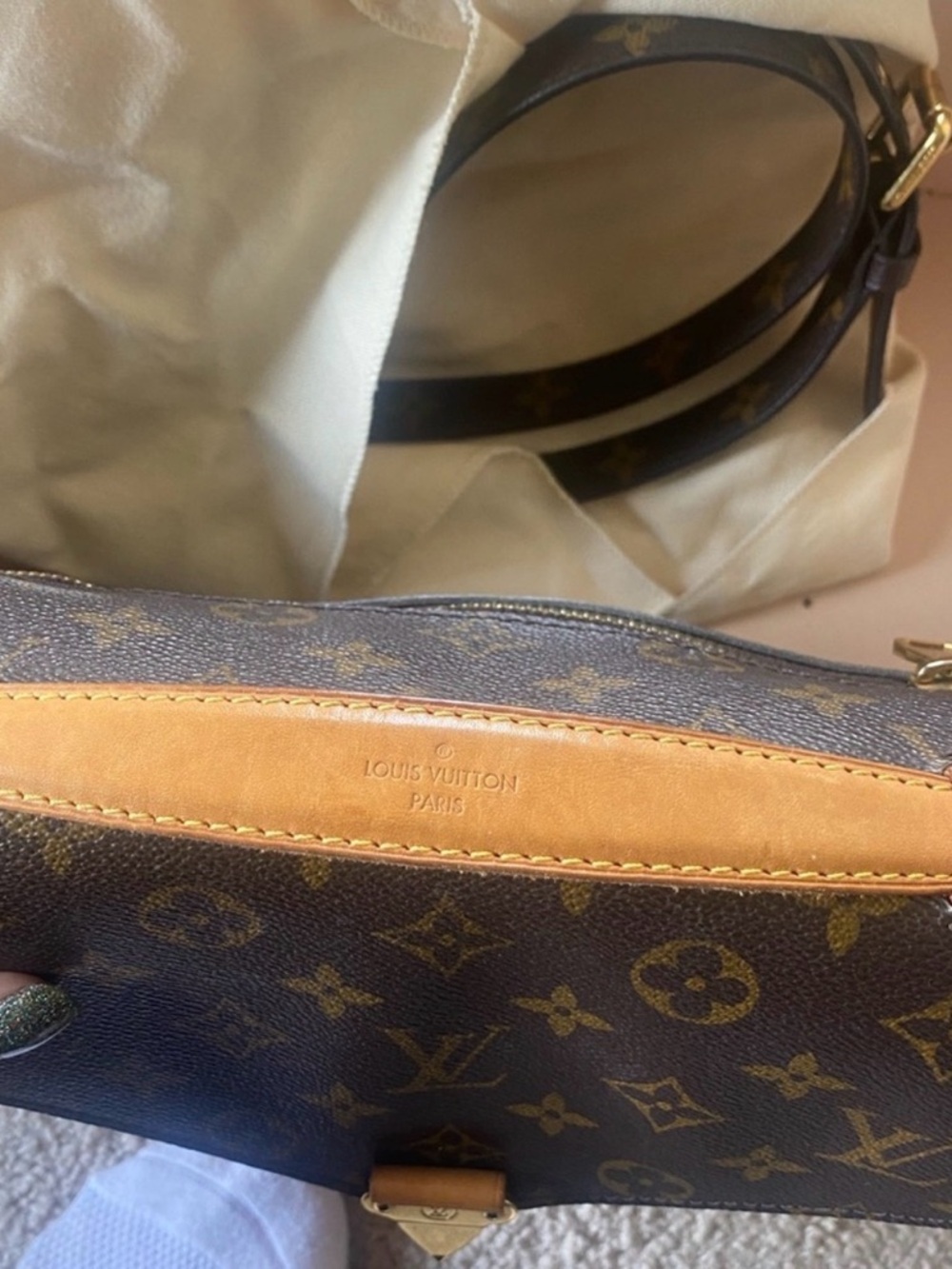 Louis Vuitton Pochet Matisse Monogram Canvas Satchel Crossbody in Brown and Gold - Picture 3 of 9